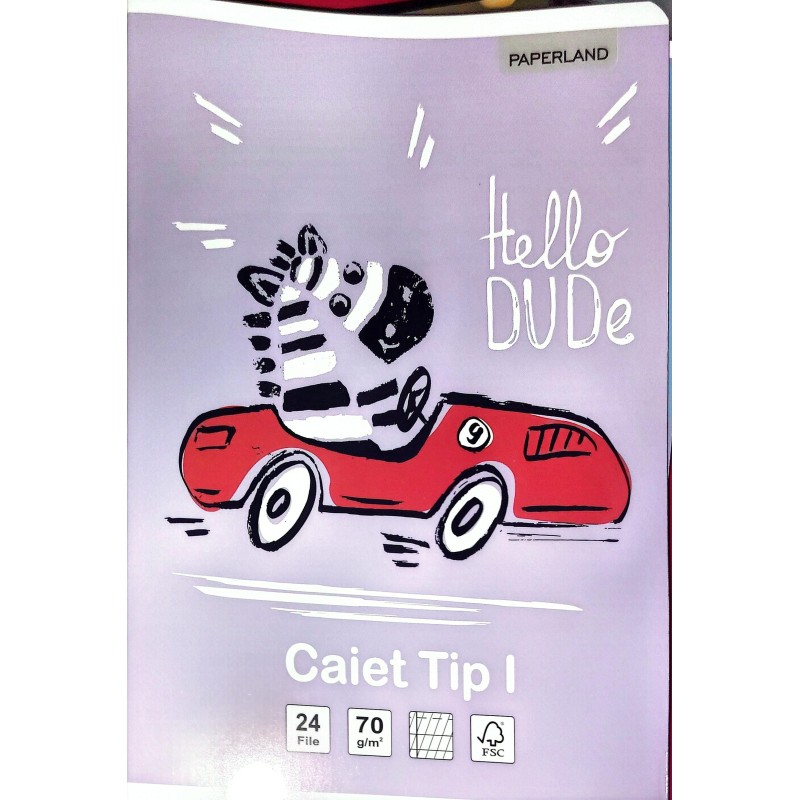 Caiet Tip 1 Paperland, 24 file, copertă color pentru școlari