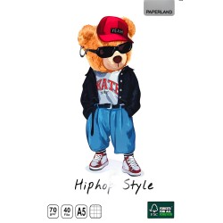 Caiet A5 matematică, 40 file, pătrățele, Paperland, copertă color diverse modele