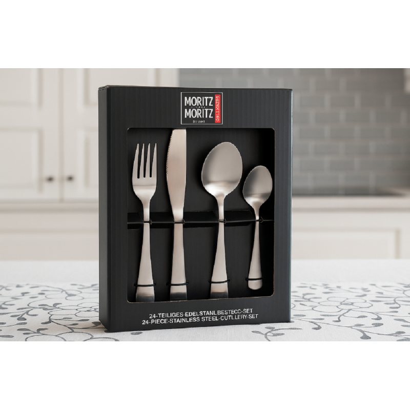 Set Tacâmuri Moritz & Moritz, 24 Piese, Inox, Design Elegant, Cutie Cadou