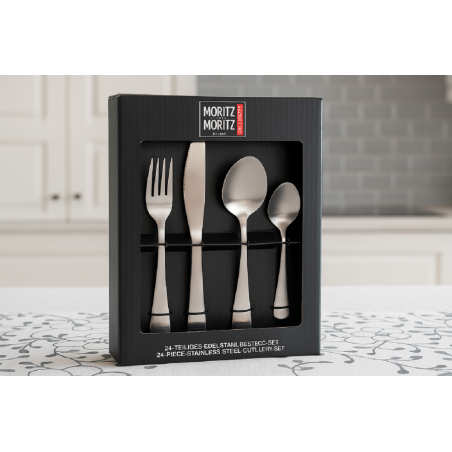 Set Tacâmuri Moritz & Moritz, 24 Piese, Inox, Design Elegant, Cutie Cadou