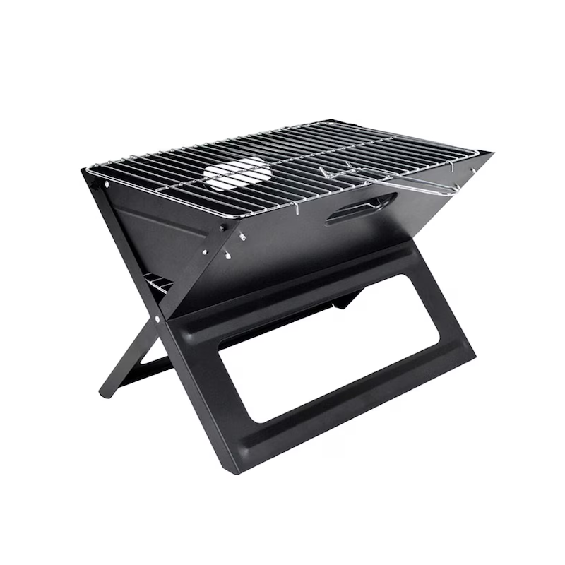Gratar portabil, BigBuy, Fier, 45x30x35cm, Pliabil, Negru